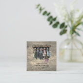 Rustieke hangende gedroogde bloemen vierkante visitekaartje (Staand voorkant)