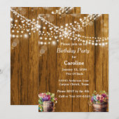 Rustieke Hangende Lichten Wijnvaten Verjaardagsfee Kaart (Voorkant / Achterkant)