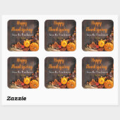 Rustieke Happy Thanksgiving herfst/Herfst producte Vierkante Sticker (Vel)