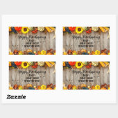 Rustieke Happy Thanksgiving Herfst Zakelijke Marke Rechthoekige Sticker (Vel)