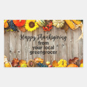 Rustieke Happy Thanksgiving Herfst Zakelijke Marke Rechthoekige Sticker (Voorkant)