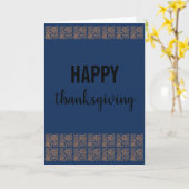 Rustieke Happy Thanksgiving Modern Blauw Blank Kaart (Gele Bloem)