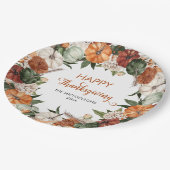 Rustieke Happy Thanksgiving Pompoen Papieren Bordje (Gekanteld)