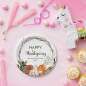 Rustieke Happy Thanksgiving Pompoen Papieren Bordje (Feest)