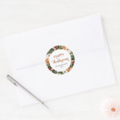 Rustieke Happy Thanksgiving Pompoen Ronde Sticker (Envelop)