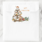 Rustieke Happy Thanksgiving Pompoenen Herfst Vierkante Sticker (Tas)