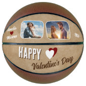 Rustieke Happy Valentijnsdag 2 foto's Basketbal (Voorkant)