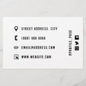 Rustieke hardcore witte en zwarte flyer (Achterkant)