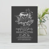 Rustieke hart boom krijtbord verlovingsfeest kaart (Staand voorkant)