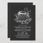 Rustieke hart boom krijtbord verlovingsfeest kaart (Voorkant / Achterkant)