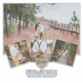 Rustieke hart bruiloft reis huwelijksreis reizen sticker (Voorkant)