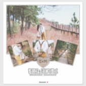 Rustieke hart bruiloft reis huwelijksreis reizen sticker (Vel)