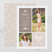 Rustieke hart doedels foto collage Afstuderen Kaart (Voorkant / Achterkant)