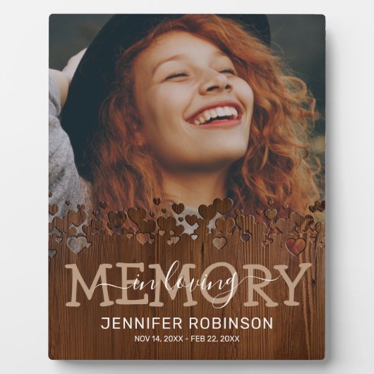 Rustieke Hart Herinneringsfoto Fotoplaat (Voorkant)