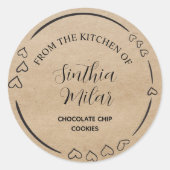 Rustieke hart krans Cookies Label (Voorkant)
