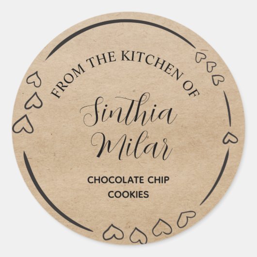 Rustieke hart krans Cookies Label (Voorkant)