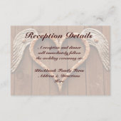 Rustieke Hart met Vleugels Houten Trouwreceptie Informatiekaartje (Achterkant)