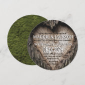 Rustieke hart vormige boom bruiloft uitnodiging (Voorkant / Achterkant)