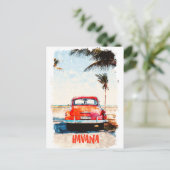 Rustieke Havana Cuba Vintage Travel Waterverf Briefkaart (Staand voorkant)
