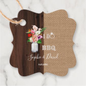 Rustieke Hawaiaanse Bloem Jute Schuur Ik Doe Barbe Bedankjes Labels (Voorkant)