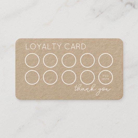 RUSTIEKE HEDENDAAGSE BUSINESS LOGO 10 LOYALITEIT K KLANTENKAARTJE (Voorkant)