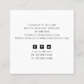 Rustieke heidense sieraden ontwerper Social Media Vierkante Visitekaartje (Achterkant)