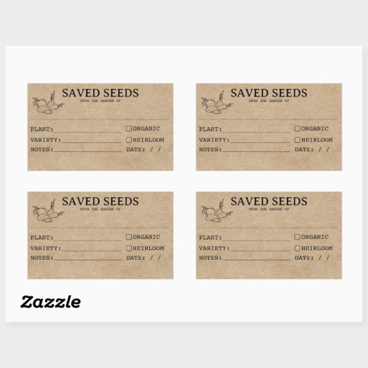 Rustieke Heirloom Seed Packet Labels (Vel)