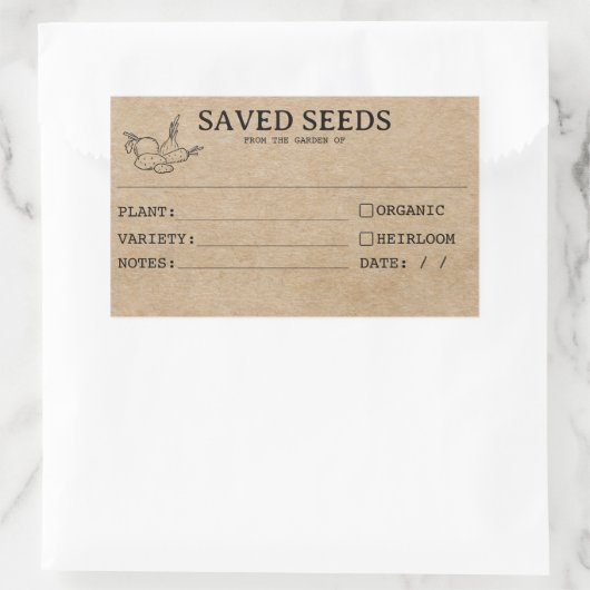 Rustieke Heirloom Seed Packet Labels (Tas)