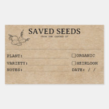 Rustieke Heirloom Seed Packet Labels