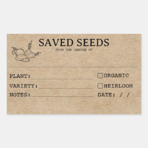Rustieke Heirloom Seed Packet Labels