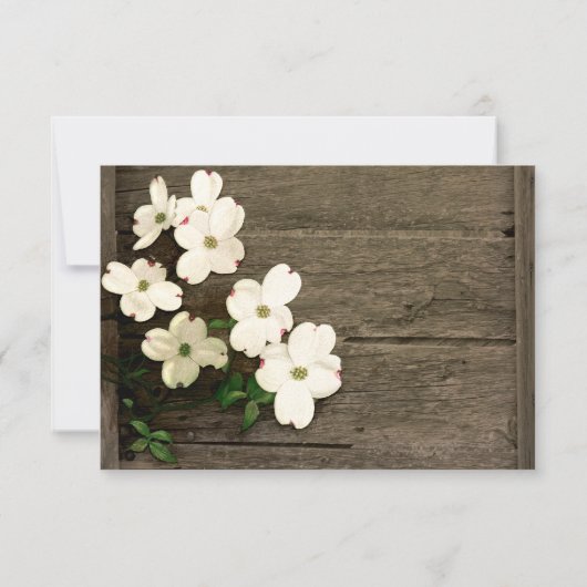Rustieke hek & Dogwood Blooms Bruiloft RSVP Kaart (Achterkant)