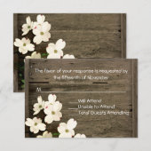 Rustieke hek & Dogwood Blooms Bruiloft RSVP Kaart (Voorkant / Achterkant)