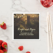 rustieke hek en string verlichting land bruiloft servet (Insitu)