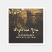 rustieke hek en string verlichting land bruiloft servet (Voorkant)