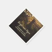 rustieke hek en string verlichting land bruiloft servet (Hoek)