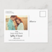 Rustieke hek Post Wildflower Land Sepia Bruiloft Aankondigingskaart (Achterkant)