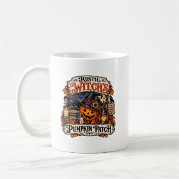Rustieke Heks Pompoenveld Halloween Mok