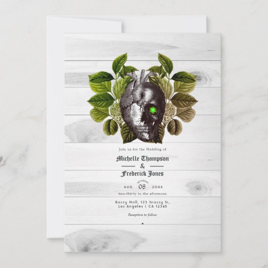 Rustieke heks Woodland Halloween bruiloft Kaart (Voorkant)