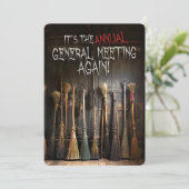 Rustieke heksen bezems stad vergadering Halloween Kaart (Staand voorkant)