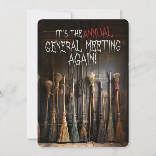 Rustieke heksen bezems stad vergadering Halloween Kaart (Voorkant)