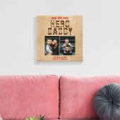 Rustieke Held Papa Vaderdag 2 Foto Collage Canvas Afdruk (Insitu (Woonkamer))