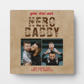 Rustieke Held Papa Vaderdag 2 Foto Collage Fotoplaat (Voorkant)