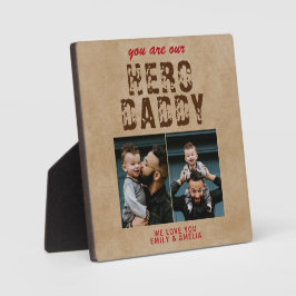 Rustieke Held Papa Vaderdag 2 Foto Collage Fotoplaat