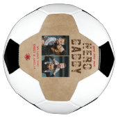 Rustieke Held Papa Vaderdag 2 Foto Collage Voetbal (Gedraaid)