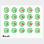 Rustieke heldergroene zelfgemaakte appeltaart ronde sticker (Vel)