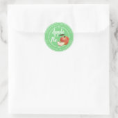 Rustieke heldergroene zelfgemaakte appeltaart ronde sticker (Tas)