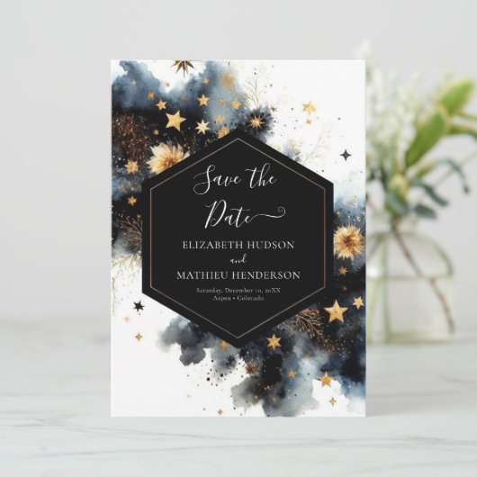 Rustieke Hemelse Huwelijk Save The Date (Staand voorkant)