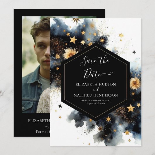 Rustieke Hemelse Huwelijk Save The Date (Voorkant / Achterkant)