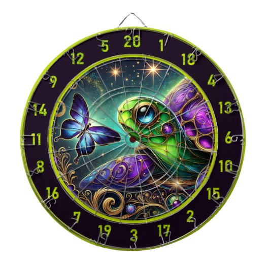 Rustieke Hemelse Schildpad Butterfly Lodge Art Dartbord (Voorkant)