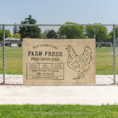 Rustieke  Hen Boerderij Verse Eieren Marketing Spandoek (Insitu)